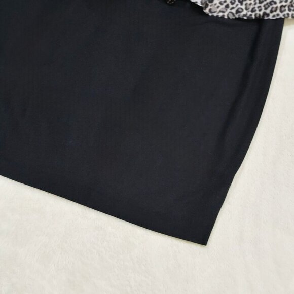 Betsey Johnson ✦ Strapless Leopard Peplum Dress ✦ Black Silk Blend Size 6 NWOT - Picture 12 of 16